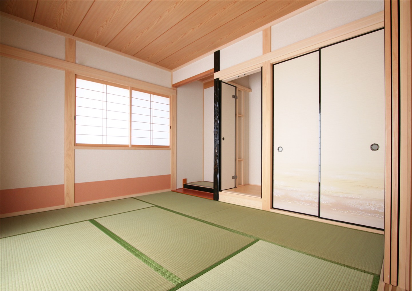 布団やラグを敷かず、畳の表面を空けた和室